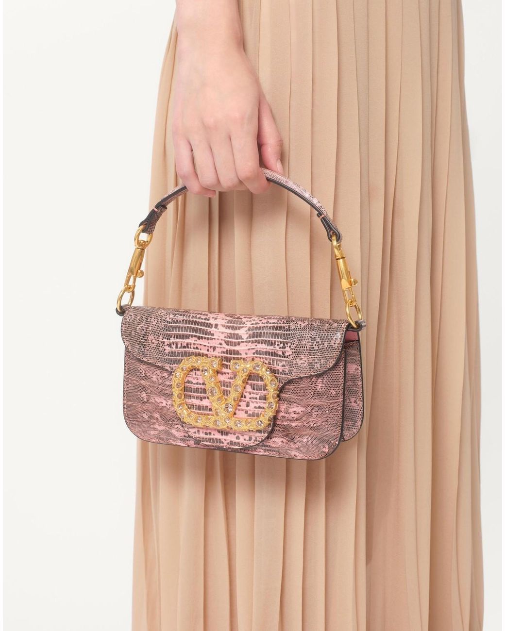 Valentino Natural Floral Embellished Ruffled V-Neck Dress