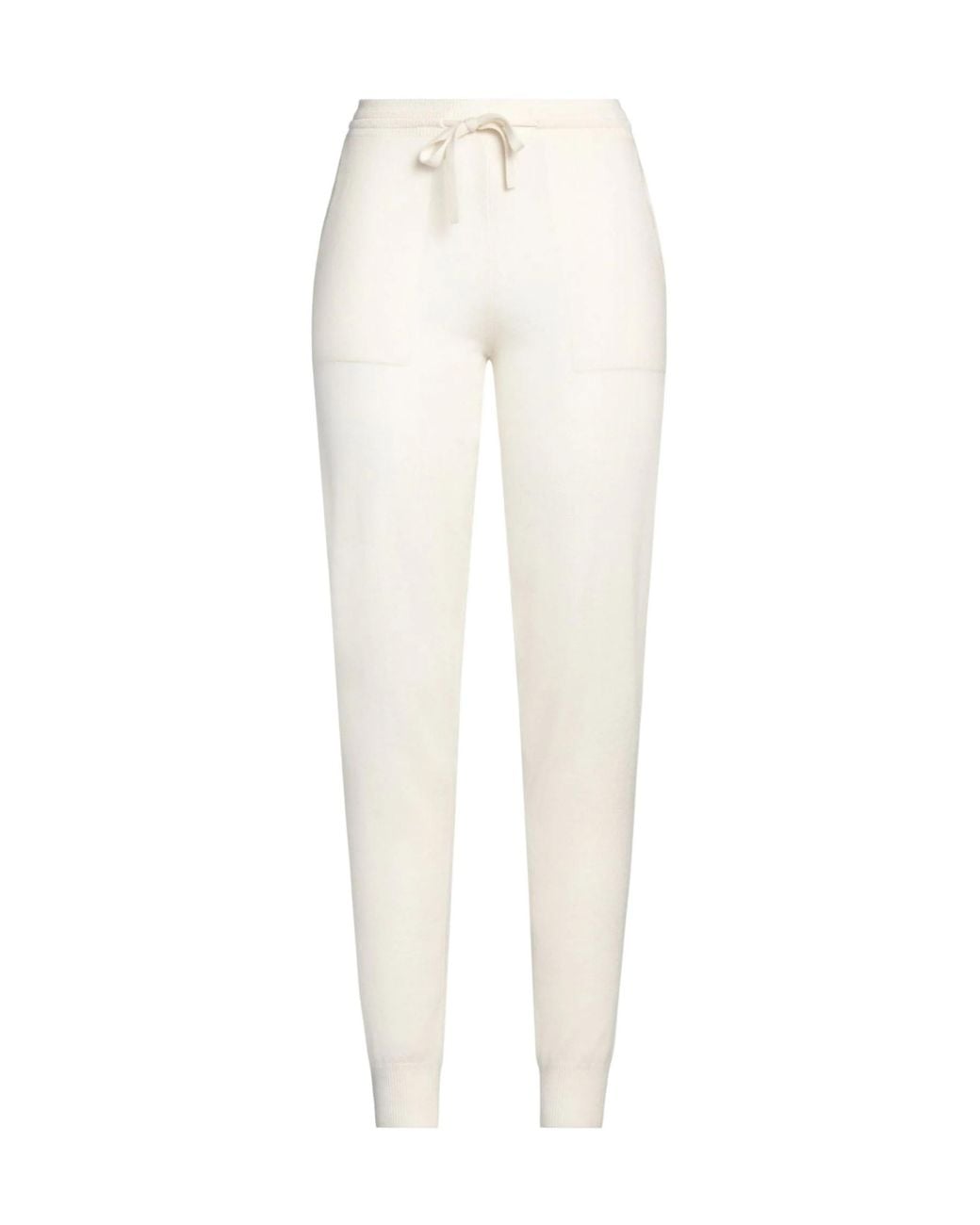 Max Mara White High Waist Slim Fit Knit Pants