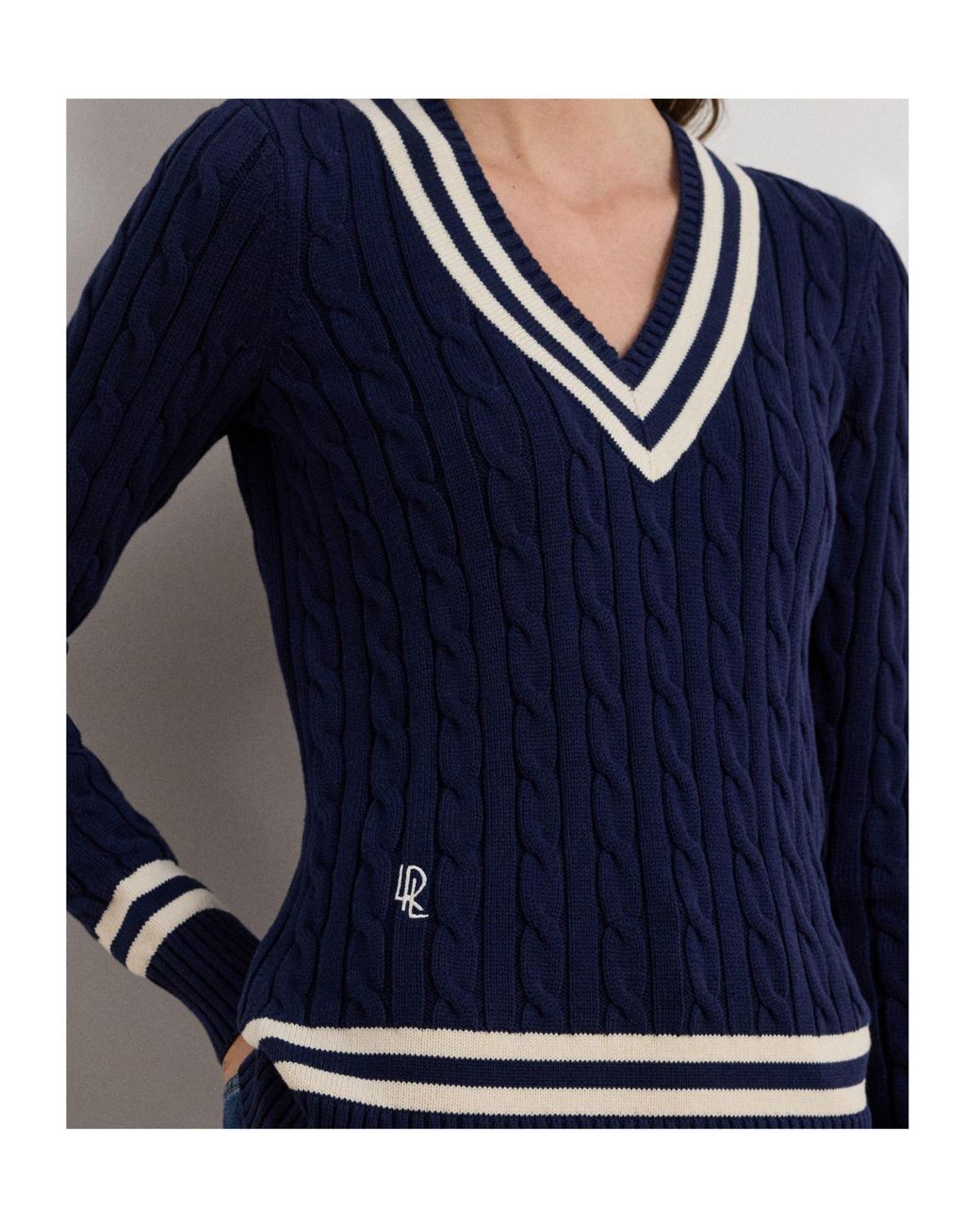 Ralph Lauren Blue V-Neck Knit Sweater