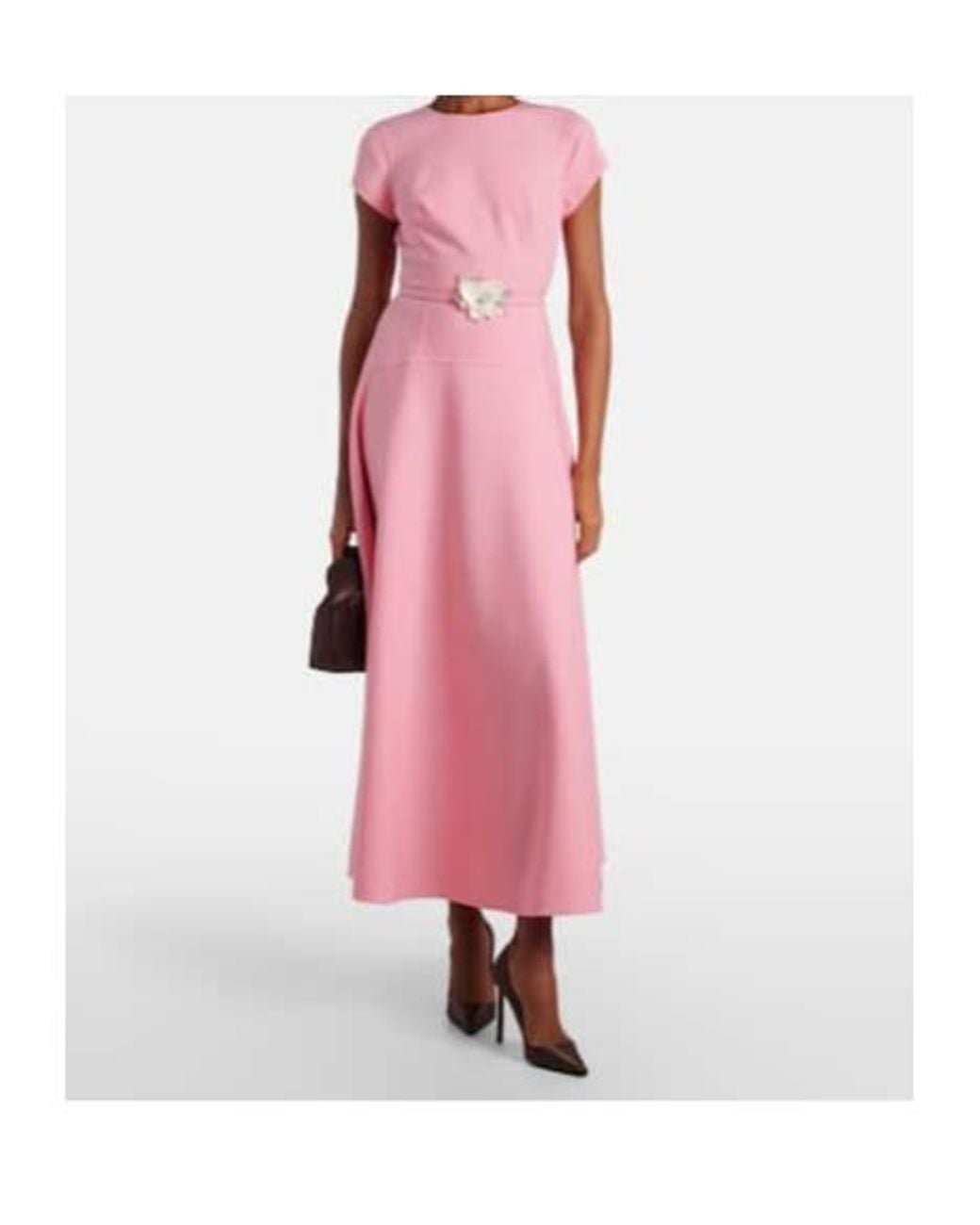 Oscar de la Renta Pink Wool-Blend Maxi Dress