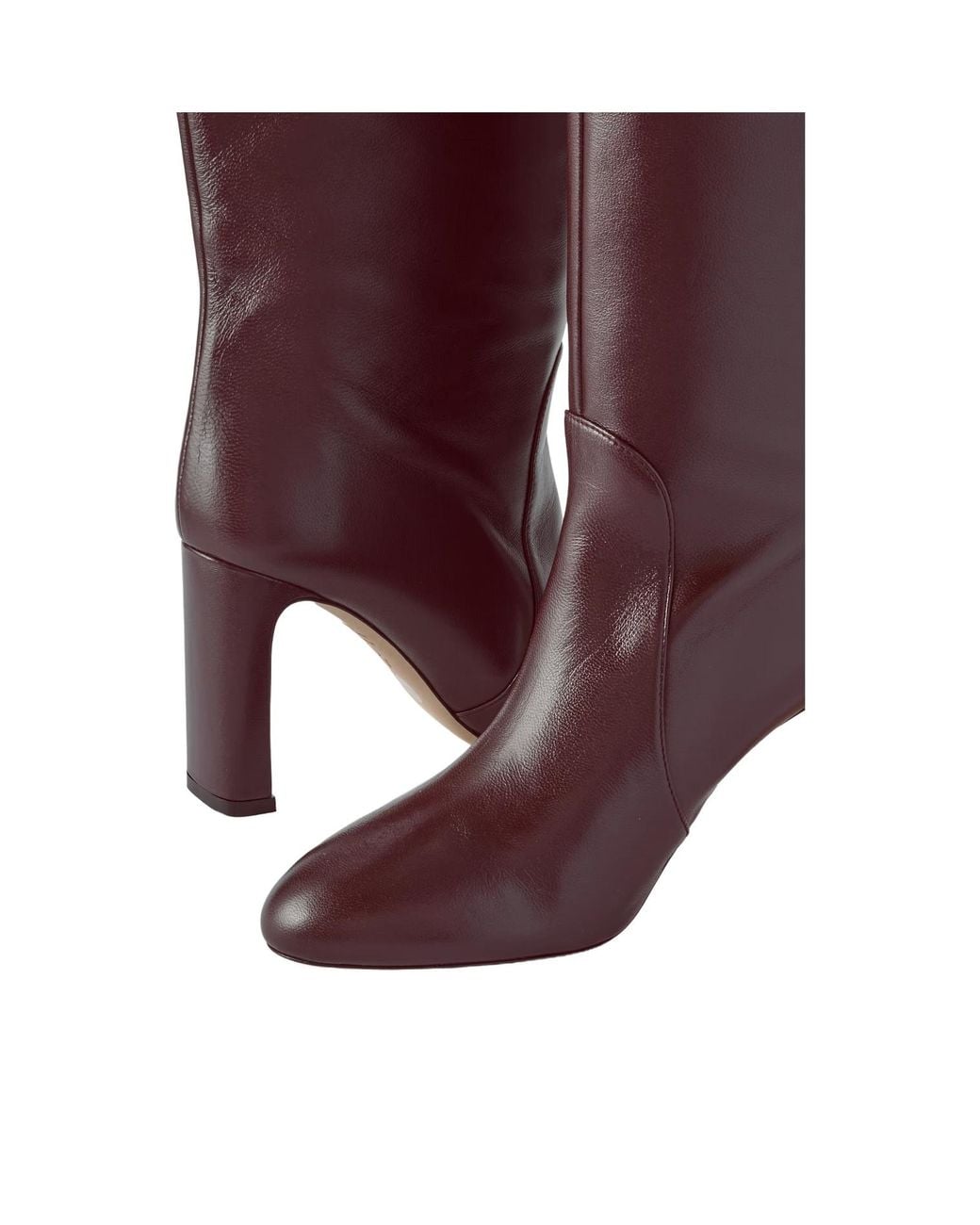 Stuart Weitzman Purple Solid Leather Over-The-Knee Boots