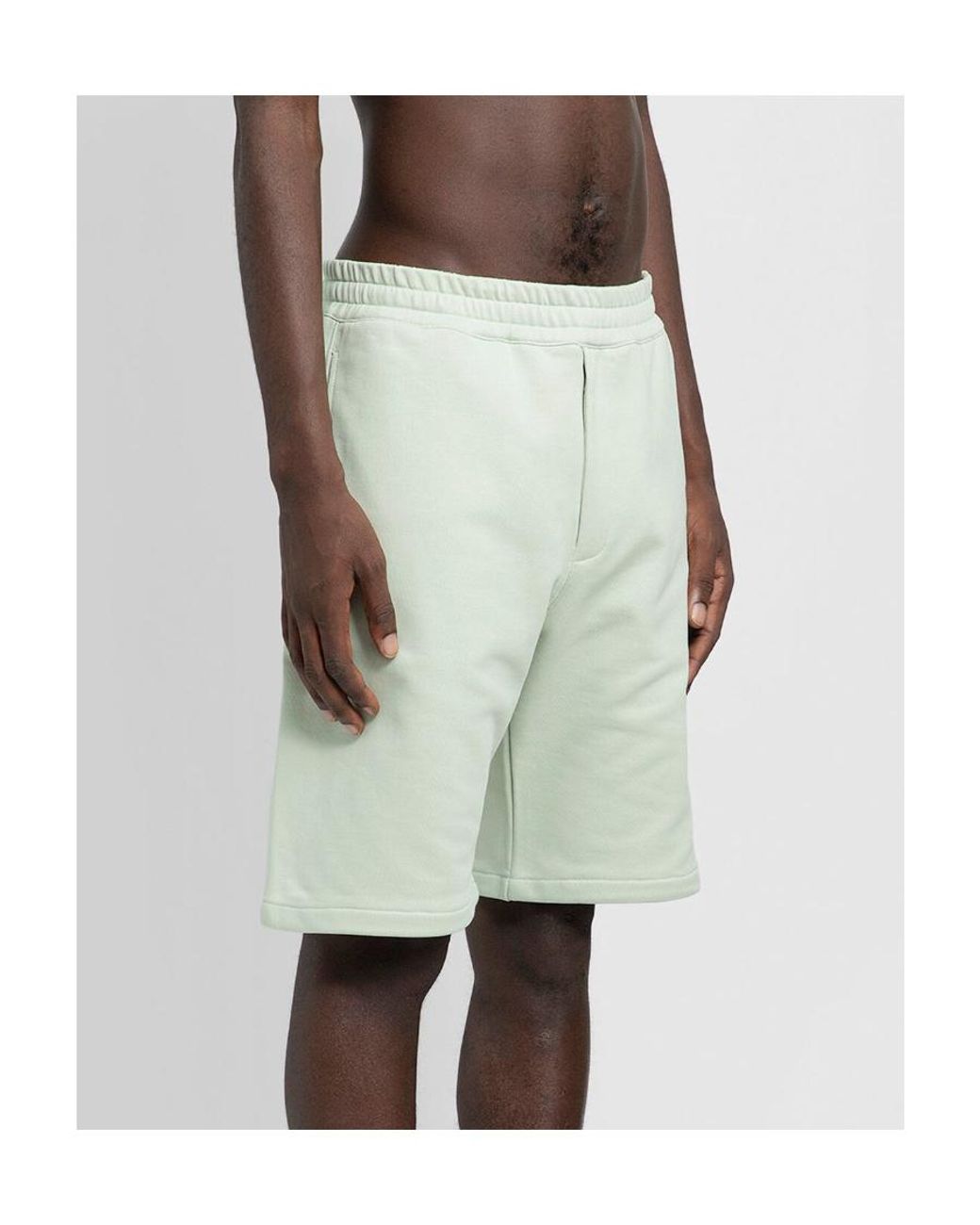 McQueen White Logo Embroidered Bermuda Shorts for men