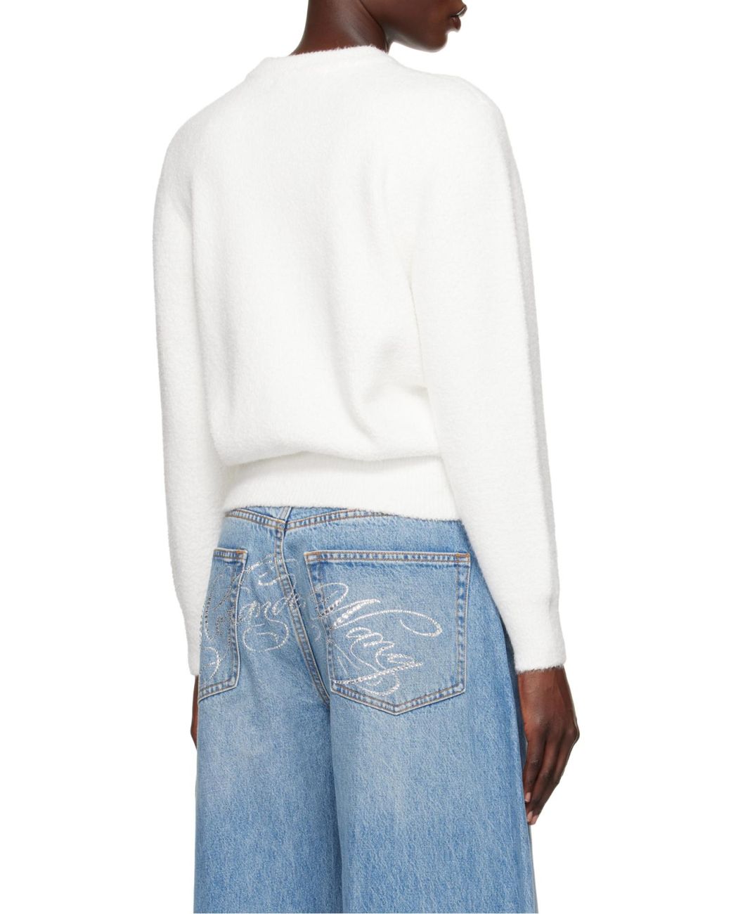 Alexander Wang White Logo-Embroidery Jumper