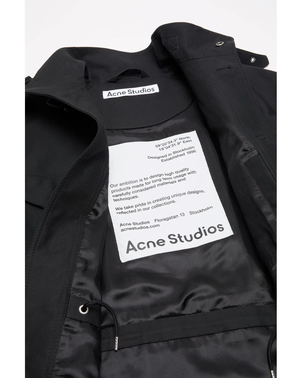 Acne Black Cotton Satin Blouson Jacket for men