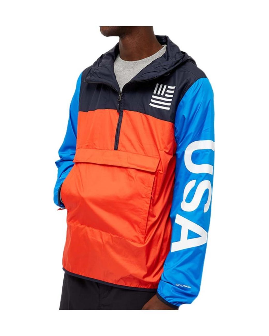 The North Face Blue Printed Packable Jacket for men
