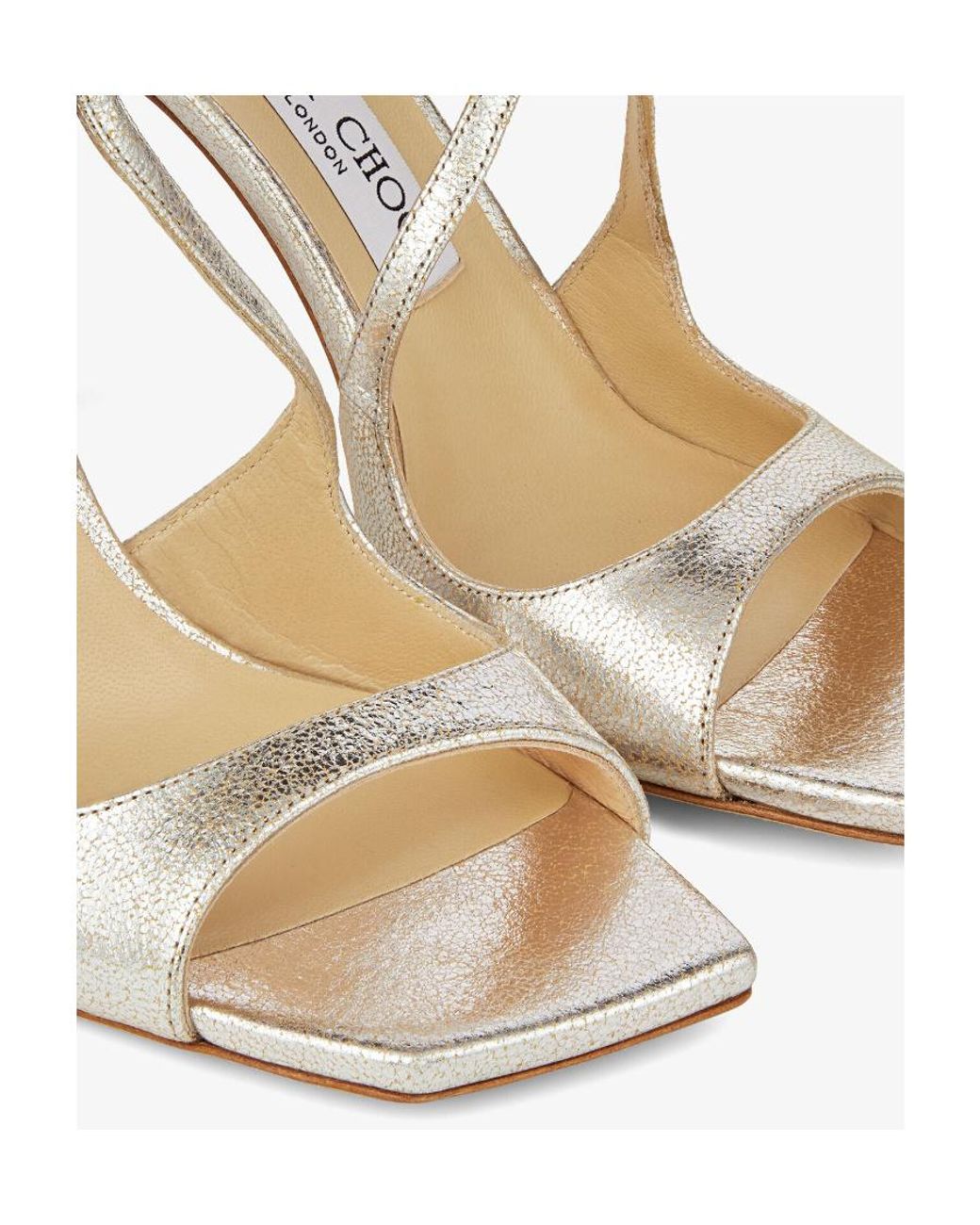Jimmy Choo Metallic Azia Square-Toe Sandals