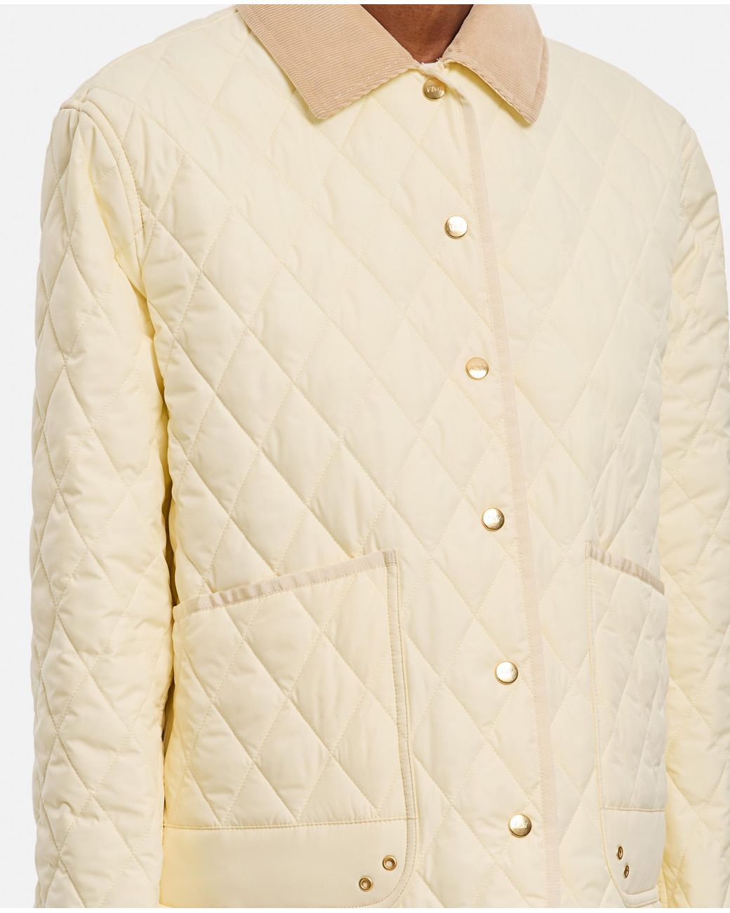Fay Natural Diamond Quilted Shirt Jacket