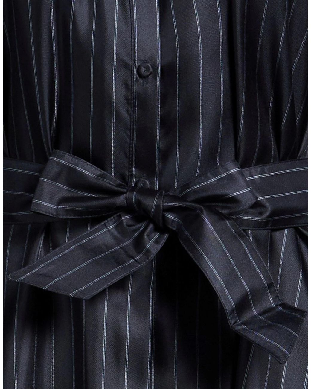 Max Mara Black Striped Satin Maxi Dress