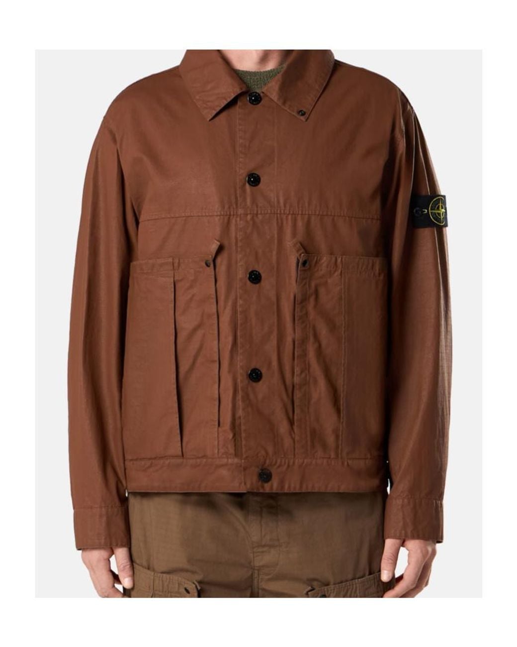 Stone Island Brown 4100010 Double-Coated Cotton Ripstop for men