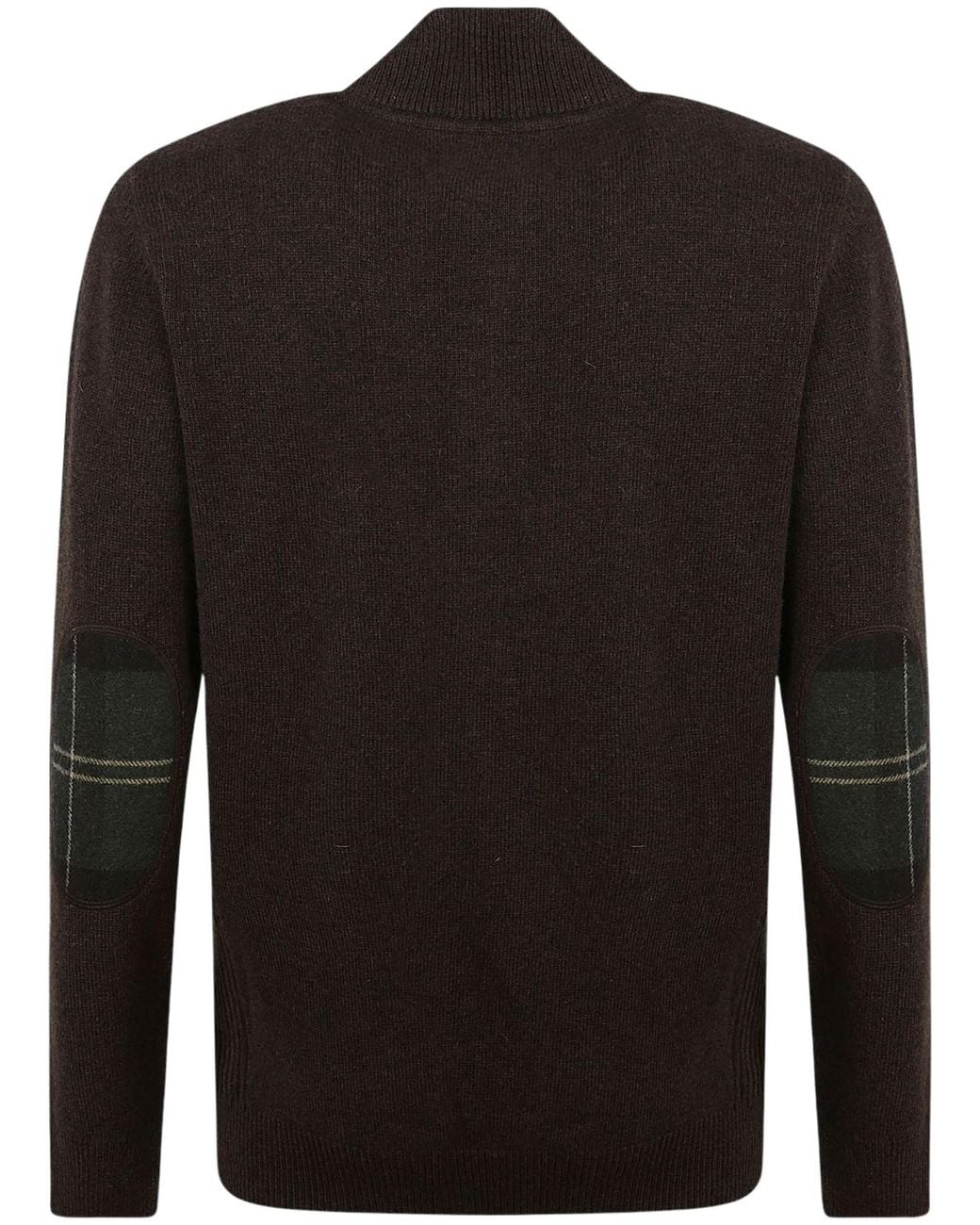 Barbour Black Holden Tartan-Patch Half-Zip Sweater for men