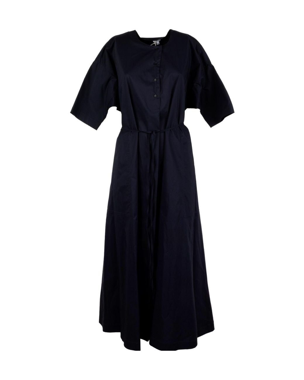 Aspesi Blue Belted Button-Front Dress