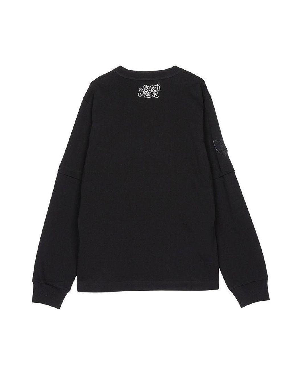 Sacai Black Long Sleeve T-Shirt for men