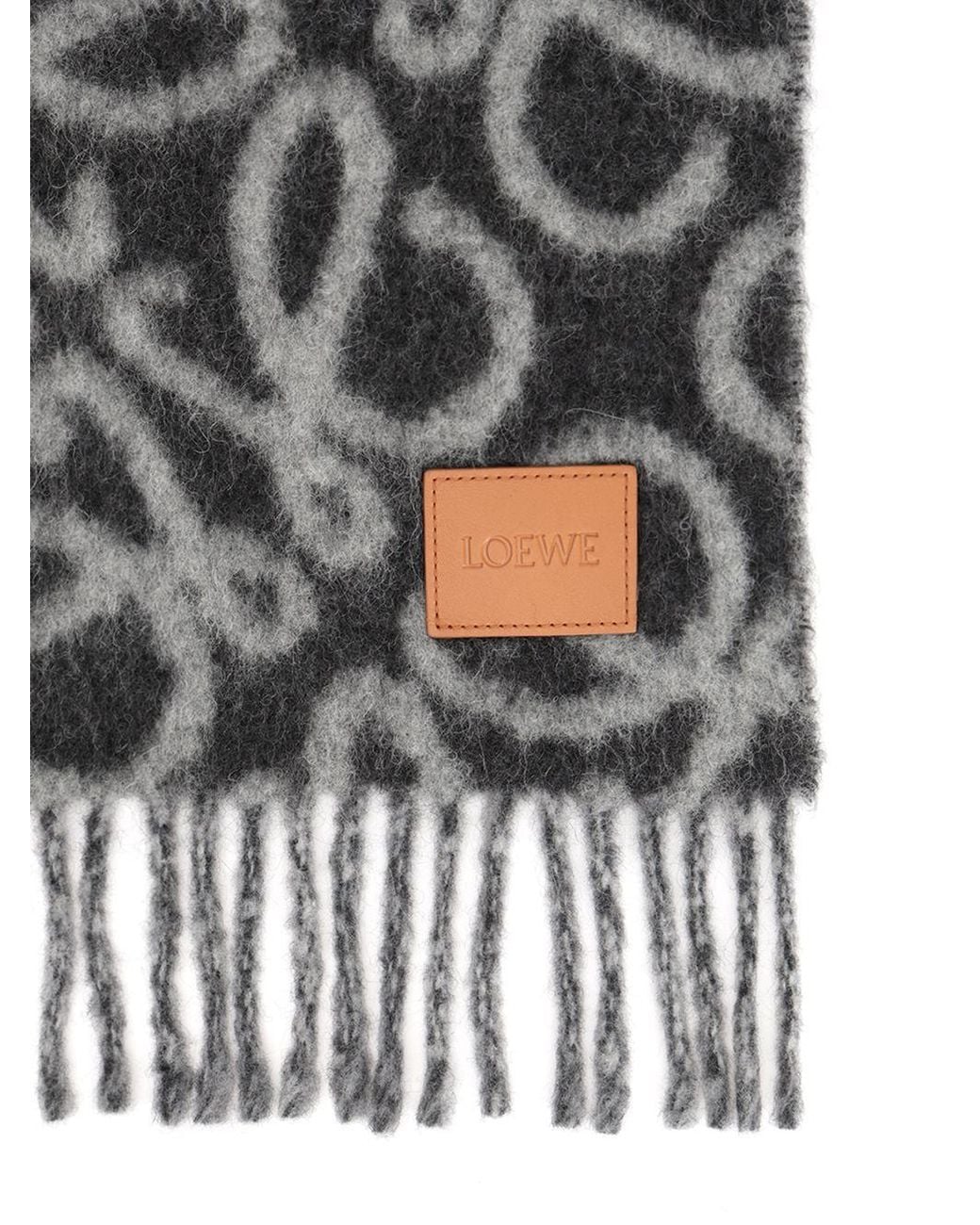 Loewe Gray Scarf Scarves And Foulards