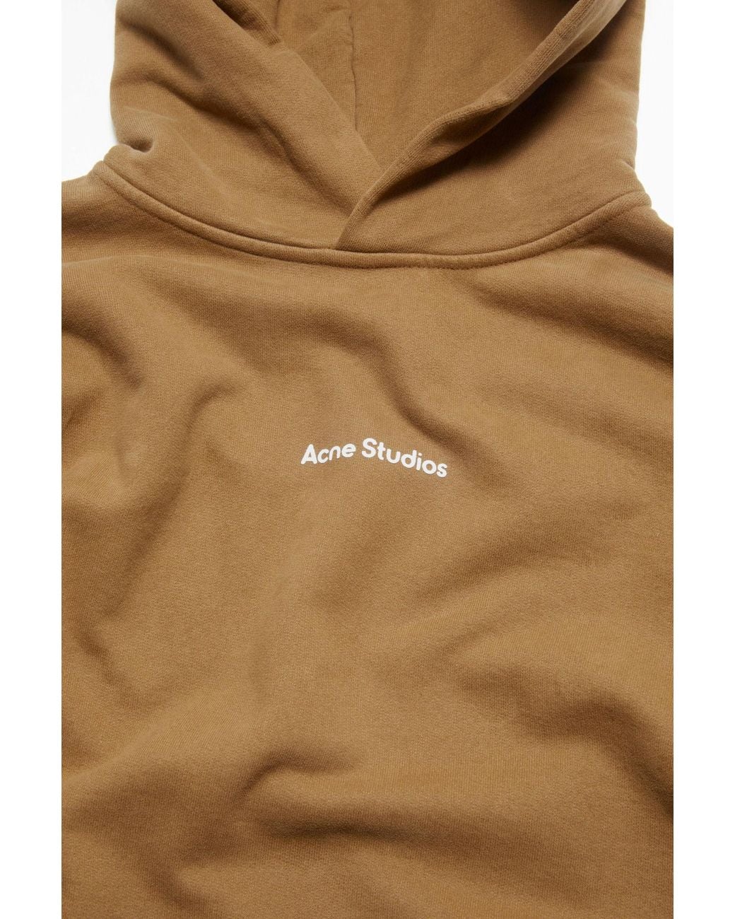 Acne Natural Logo Printed Drop Shoulder Hoodie