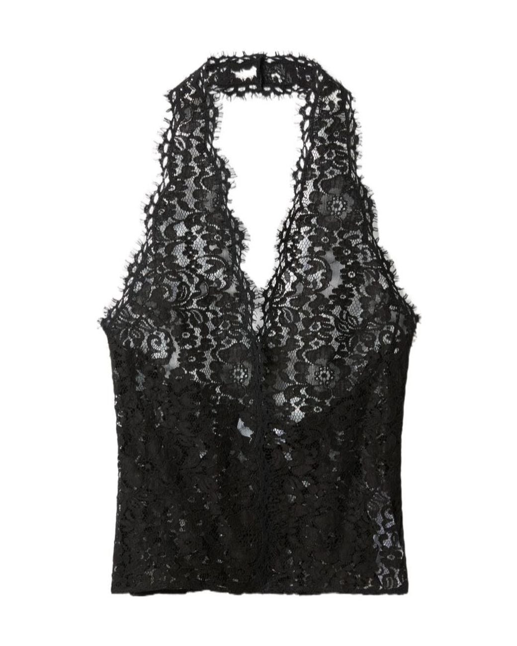 Stella McCartney Black Halterneck Lace Top