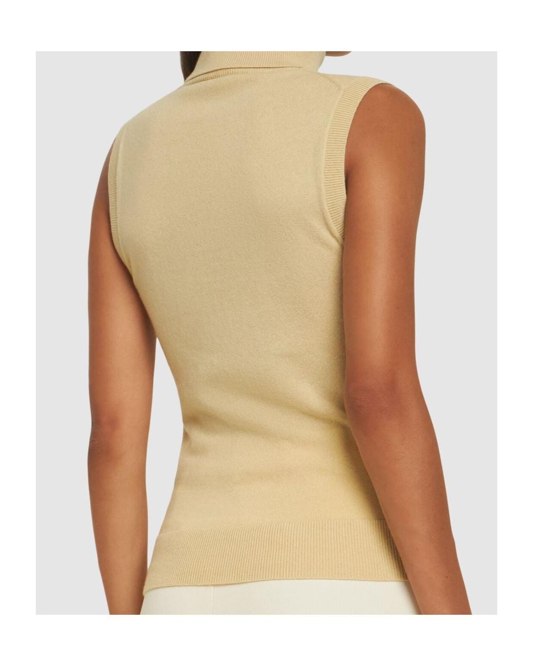 Michael Kors Yellow Cashmere Turtleneck Vest