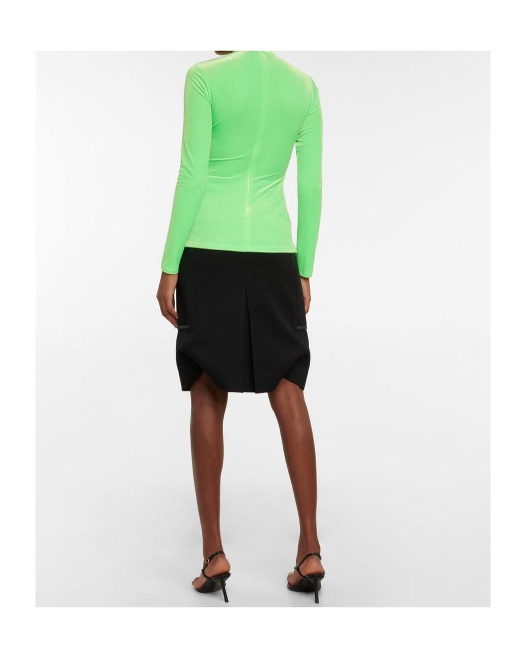 Victoria Beckham Green Turtleneck Top