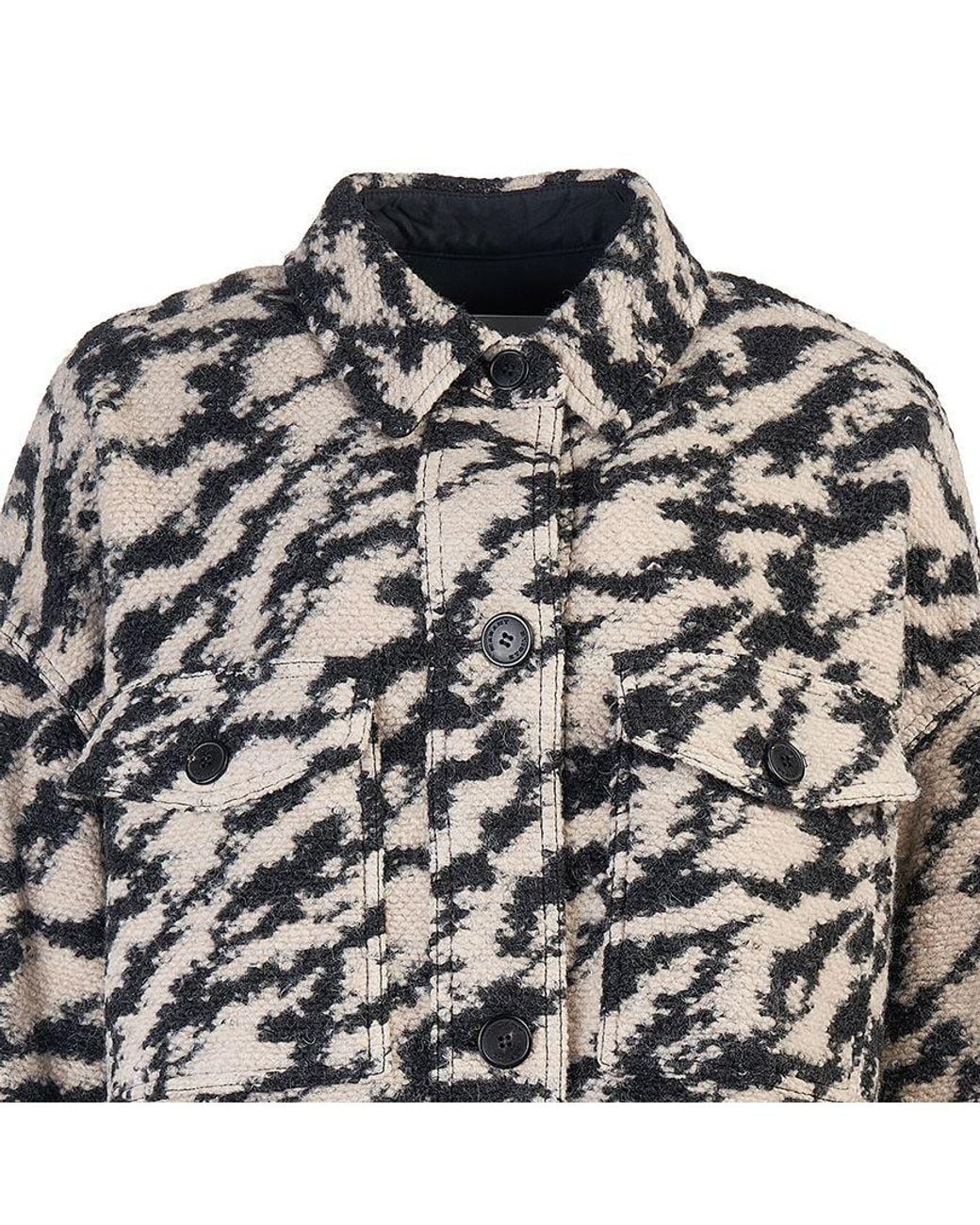 Isabel Marant Black Isabel Marant Étoile Fontizi Patterned Buttoned Coat