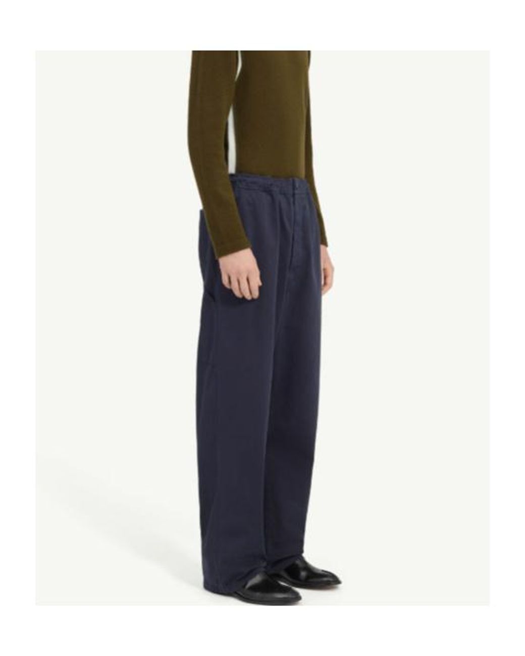 MM6 by Maison Margiela Blue Overdyed Gabardine Wide-Leg Trousers for men