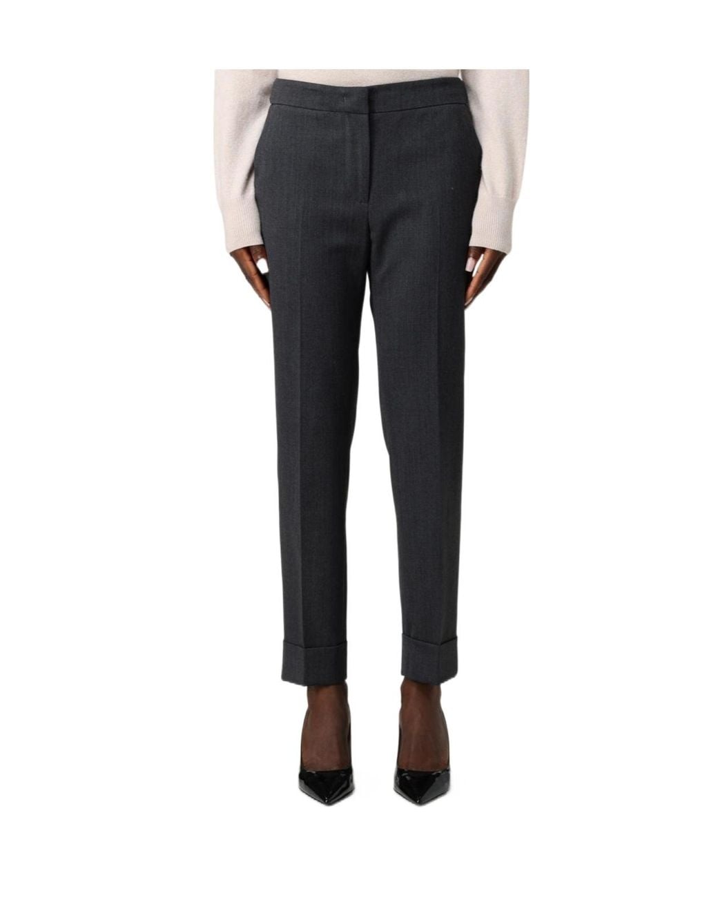 PT01 Black Andrea Slim-Fit Trousers