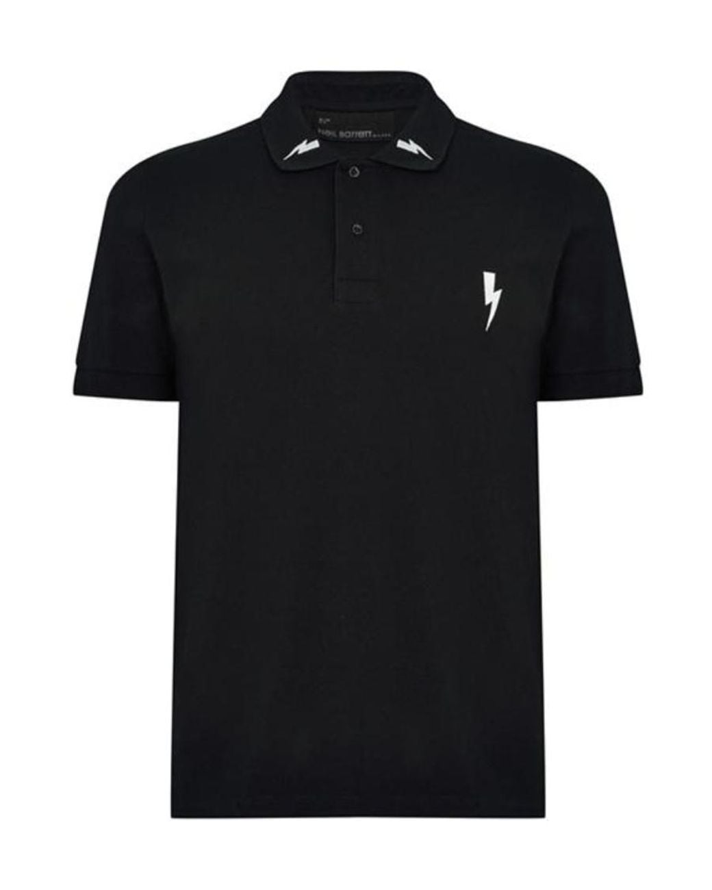 Neil Barrett Black Logo Short-Sleeved Polo Shirt for men