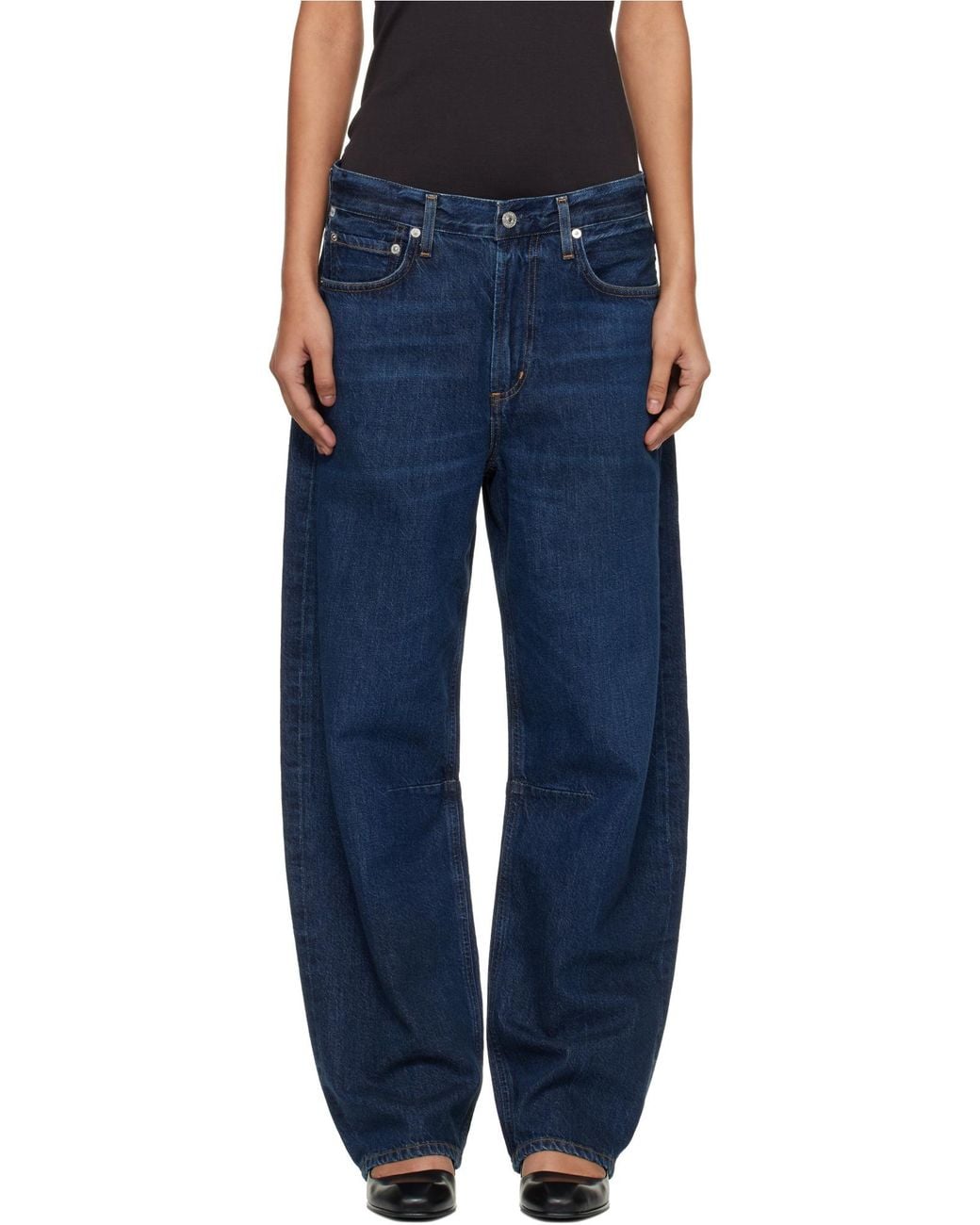 Citizens of Humanity Blue High-Rise Straight Jeans