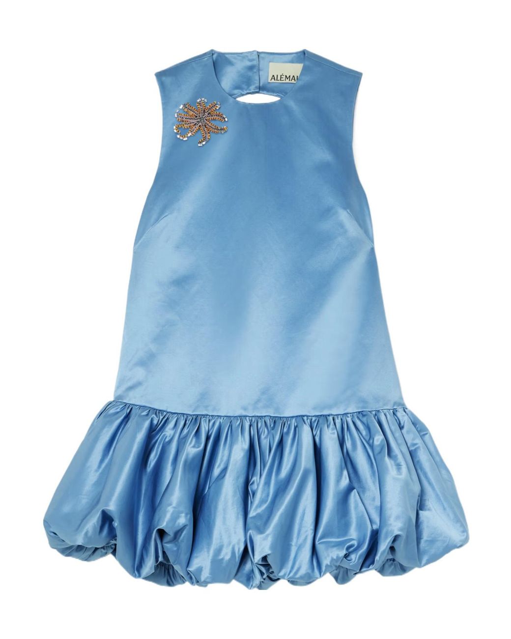 ALÉMAIS Blue Bubble Hem Mini Dress