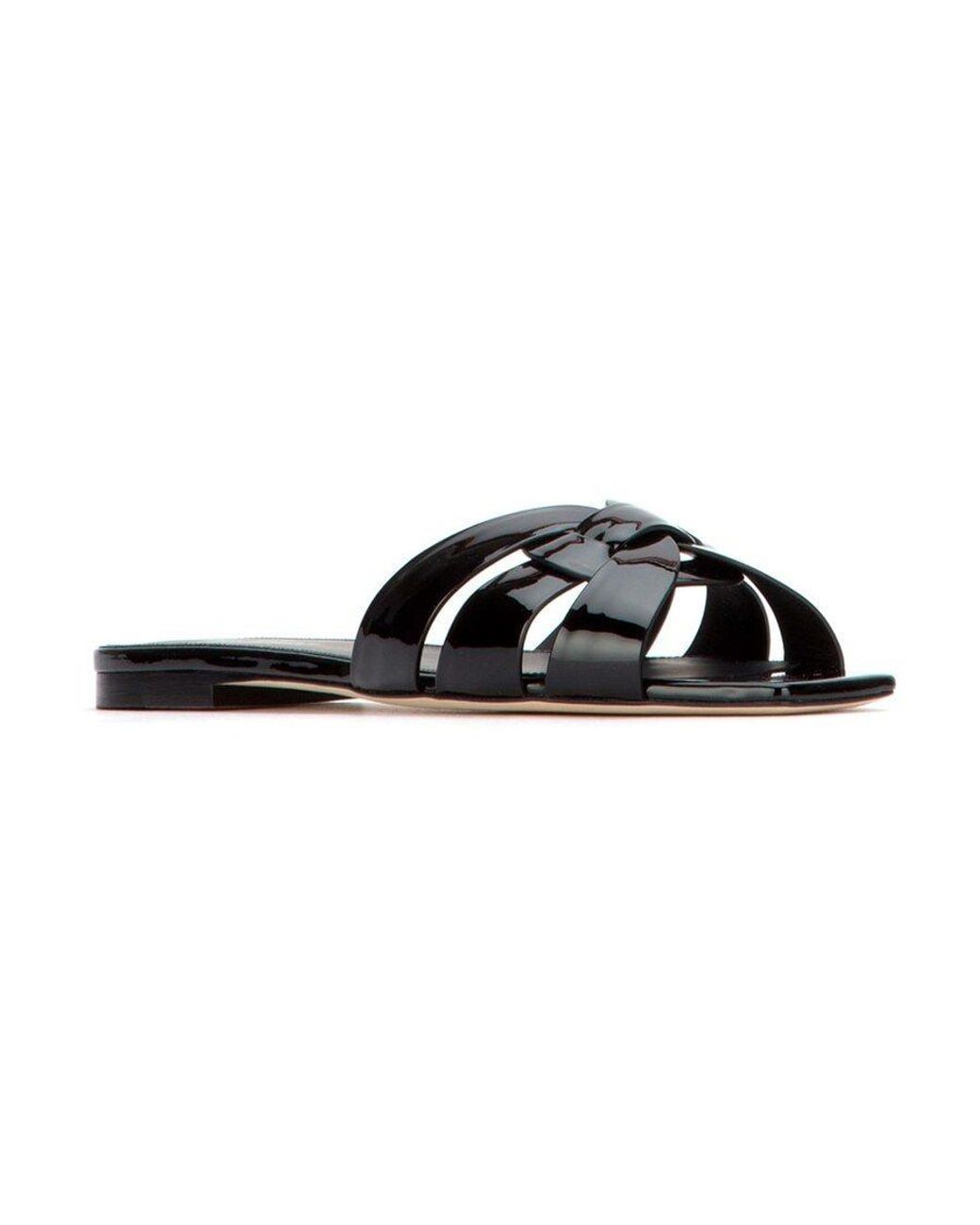 Saint Laurent Black Tribute Flat Sandals