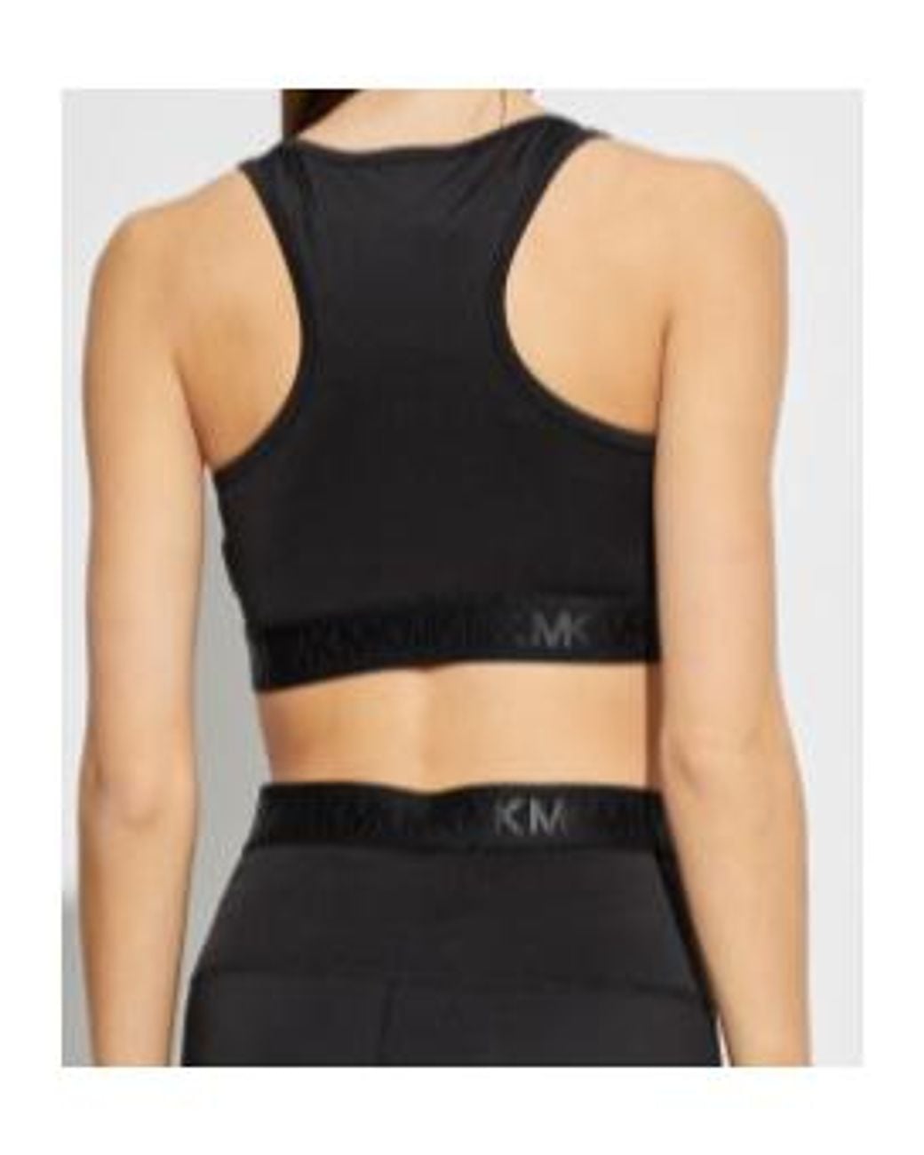 MICHAEL Michael Kors Black Logo Trim Sports Bra
