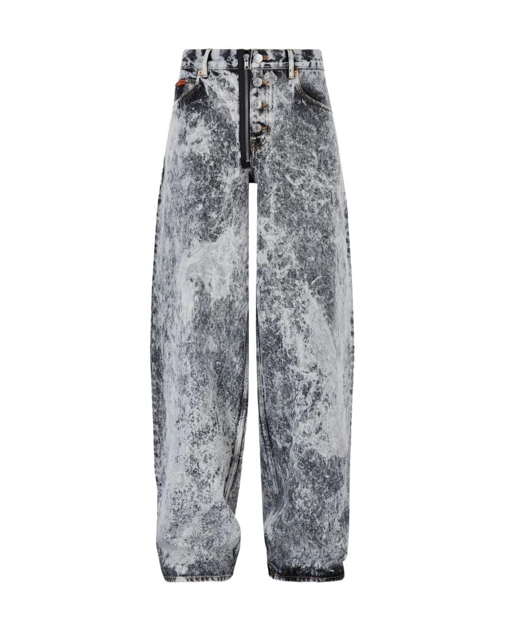 Martine Rose Gray Acid-Wash Zip-Fly Straight Leg Jeans for men