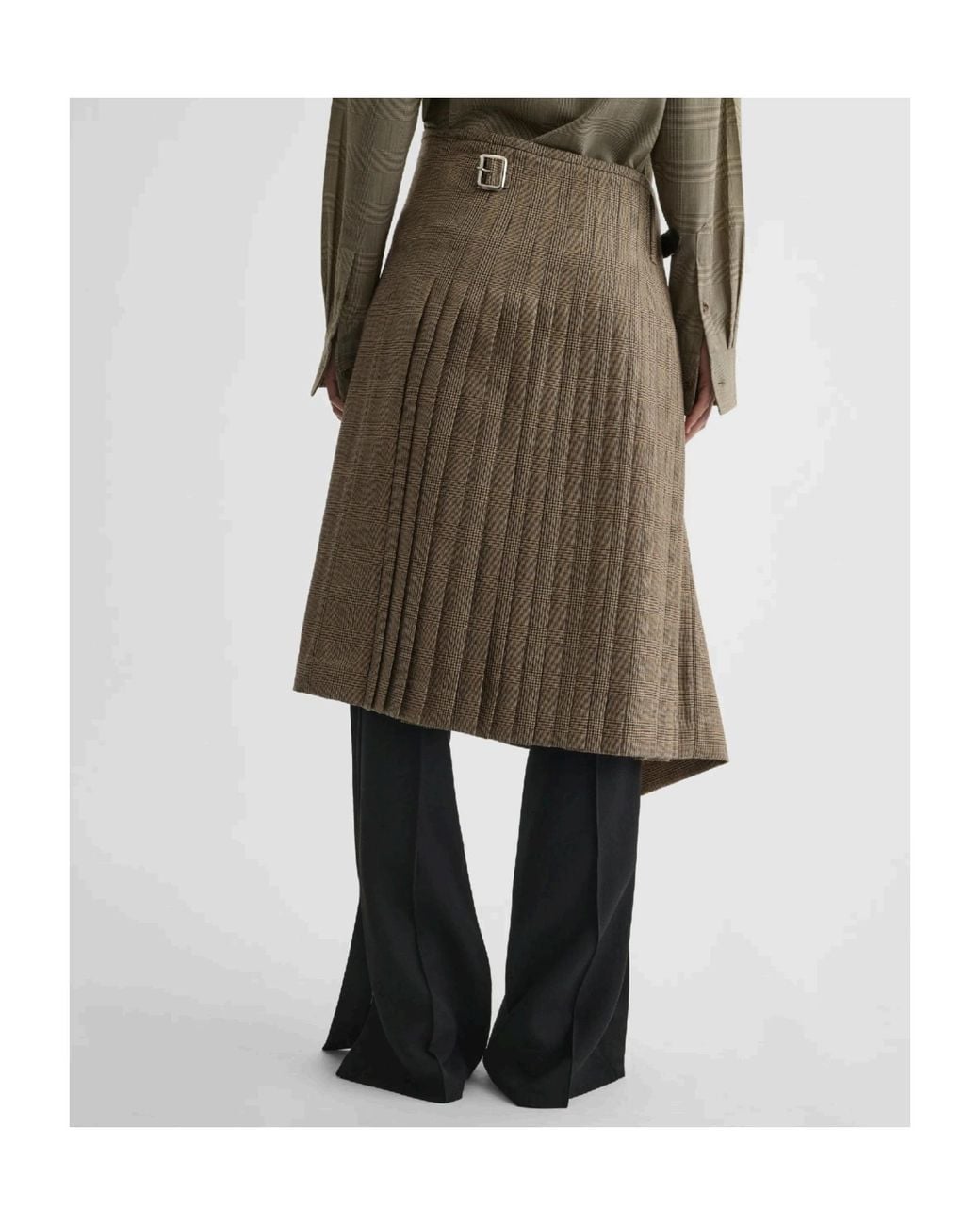 Phoebe Philo Brown Belted Pleated Mini Skirt