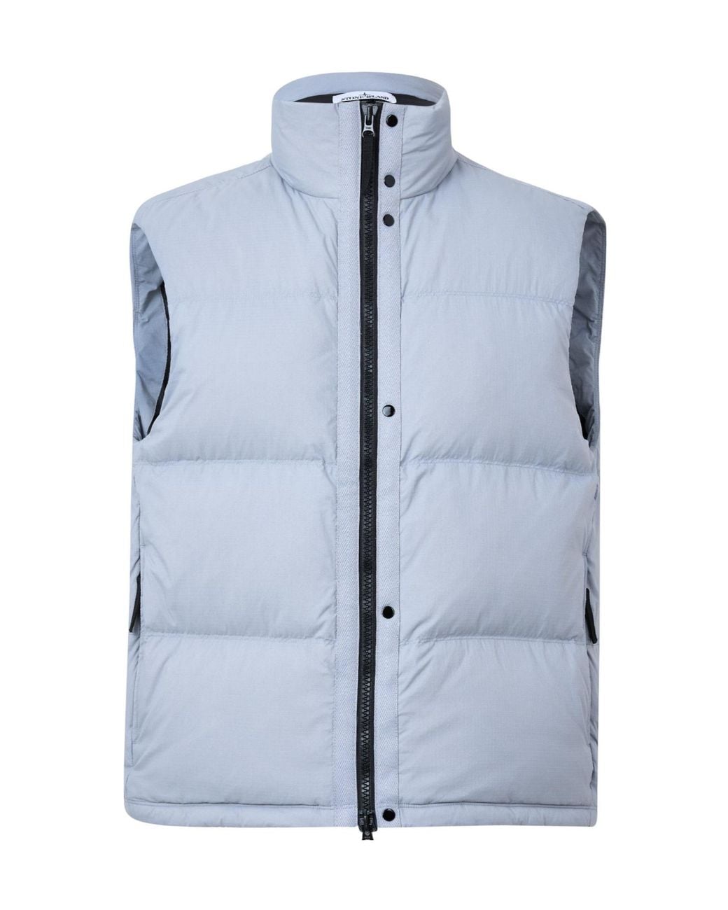 Stone Island Blue Stand-Collar Quilted Vest for men