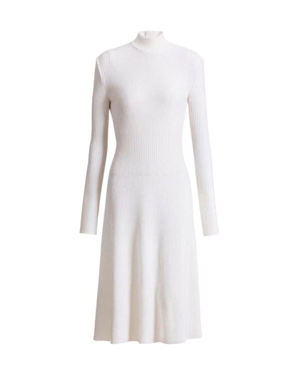 Balmain White Rib-Knit Maxi Dress