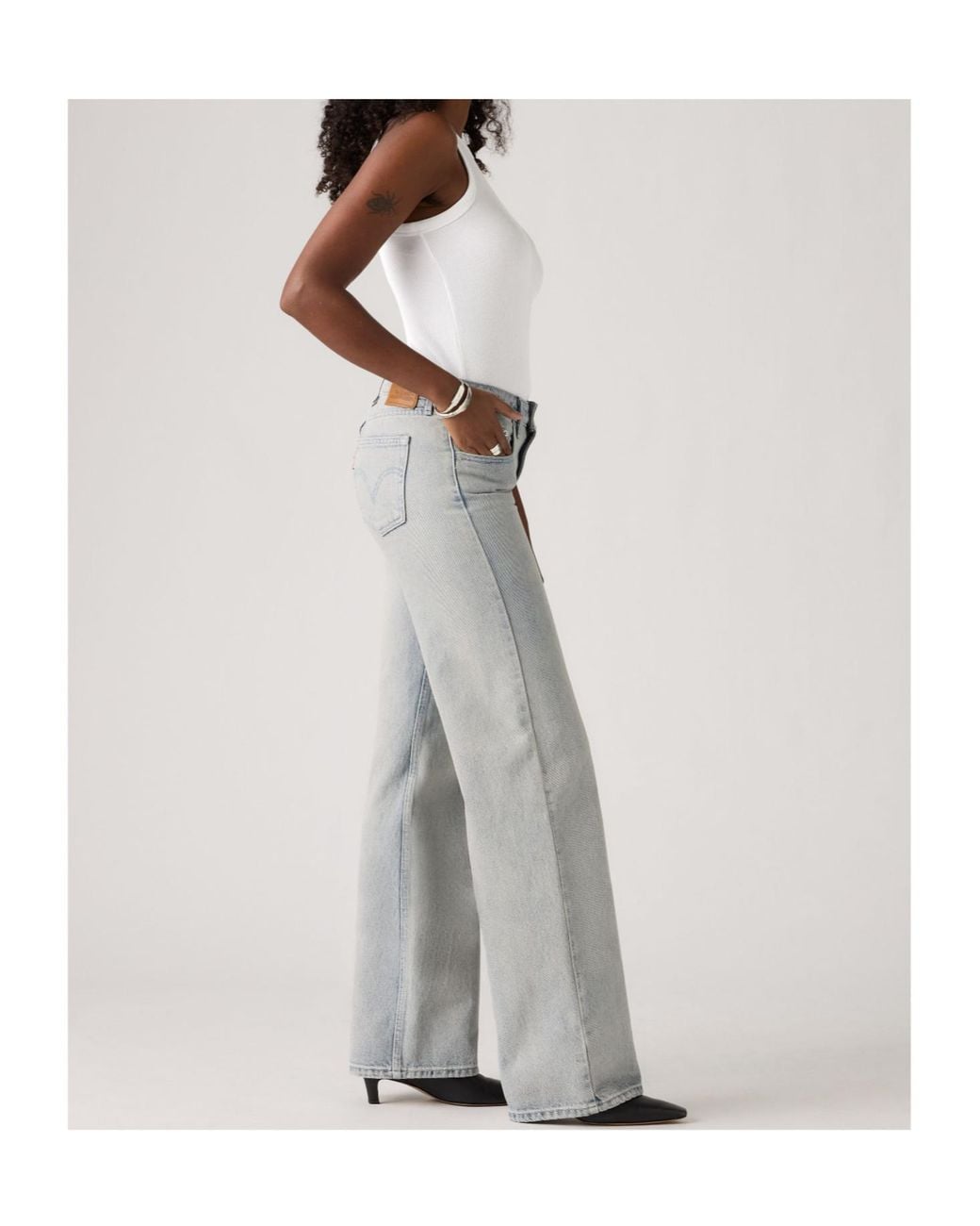 Levi's Gray Logo-Patch Jeans