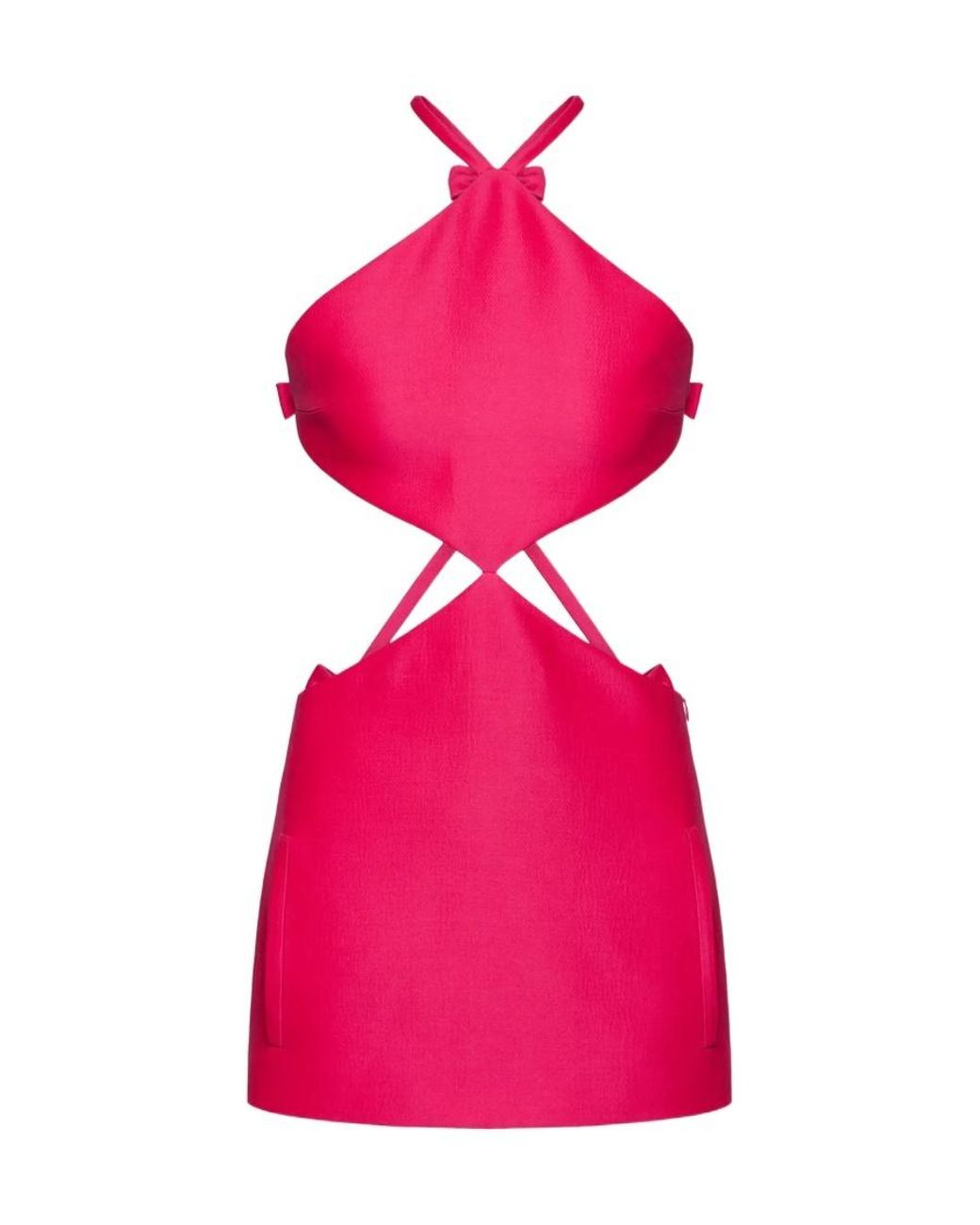 Valentino Pink Bow Embellished Mini Dress