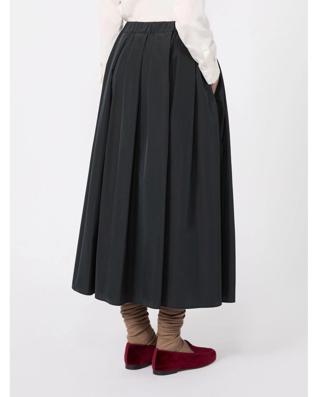 Weekend by Maxmara Black Long Taffeta Skirt