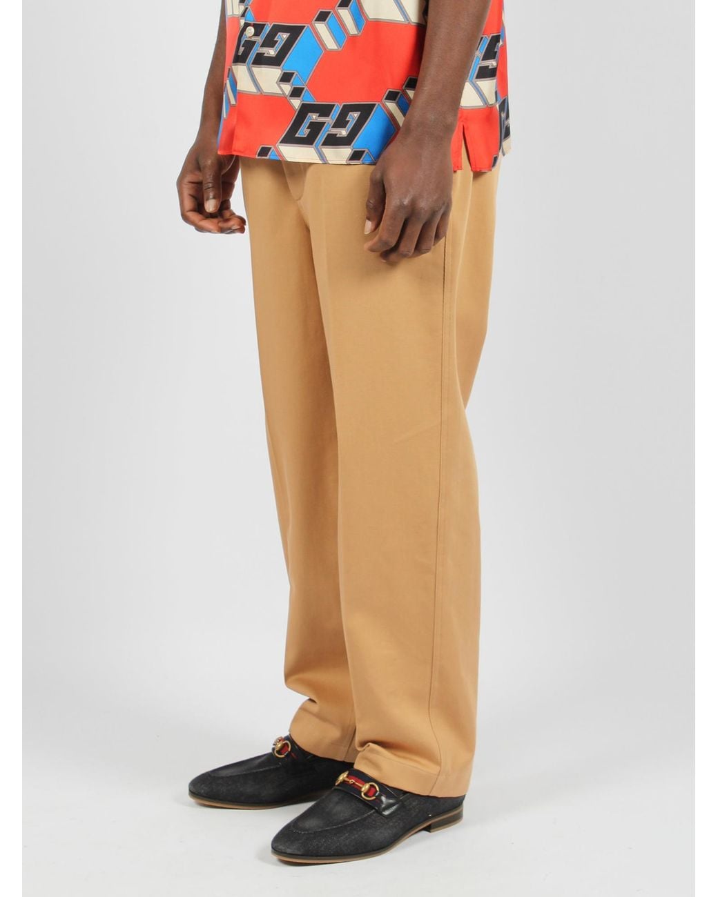 Gucci Natural Straight Leg Tailored Trousers for men