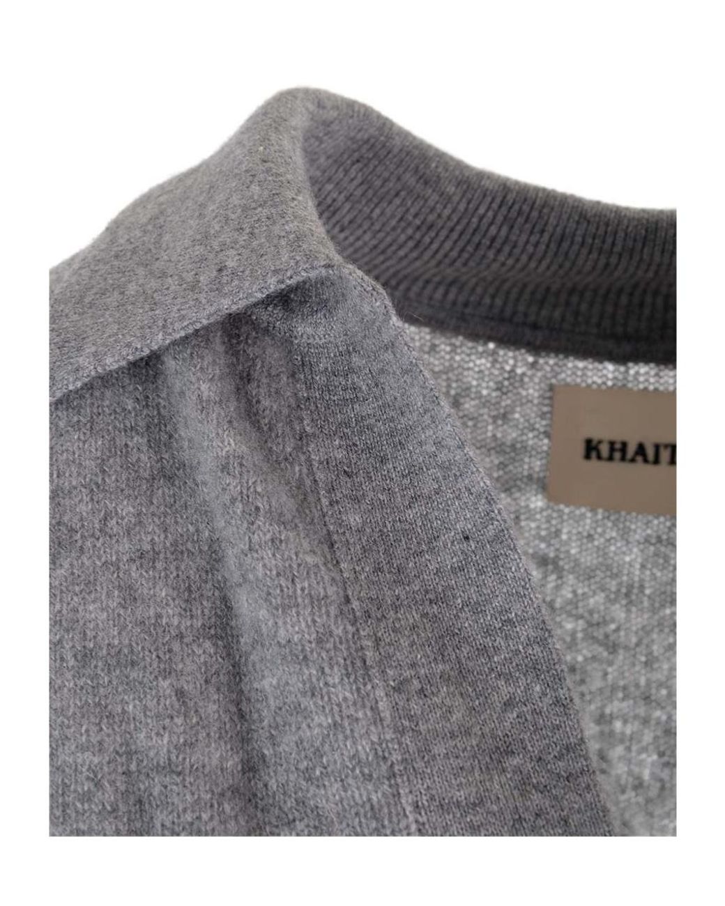 Khaite Gray Jo Short Sleeved Polo Top