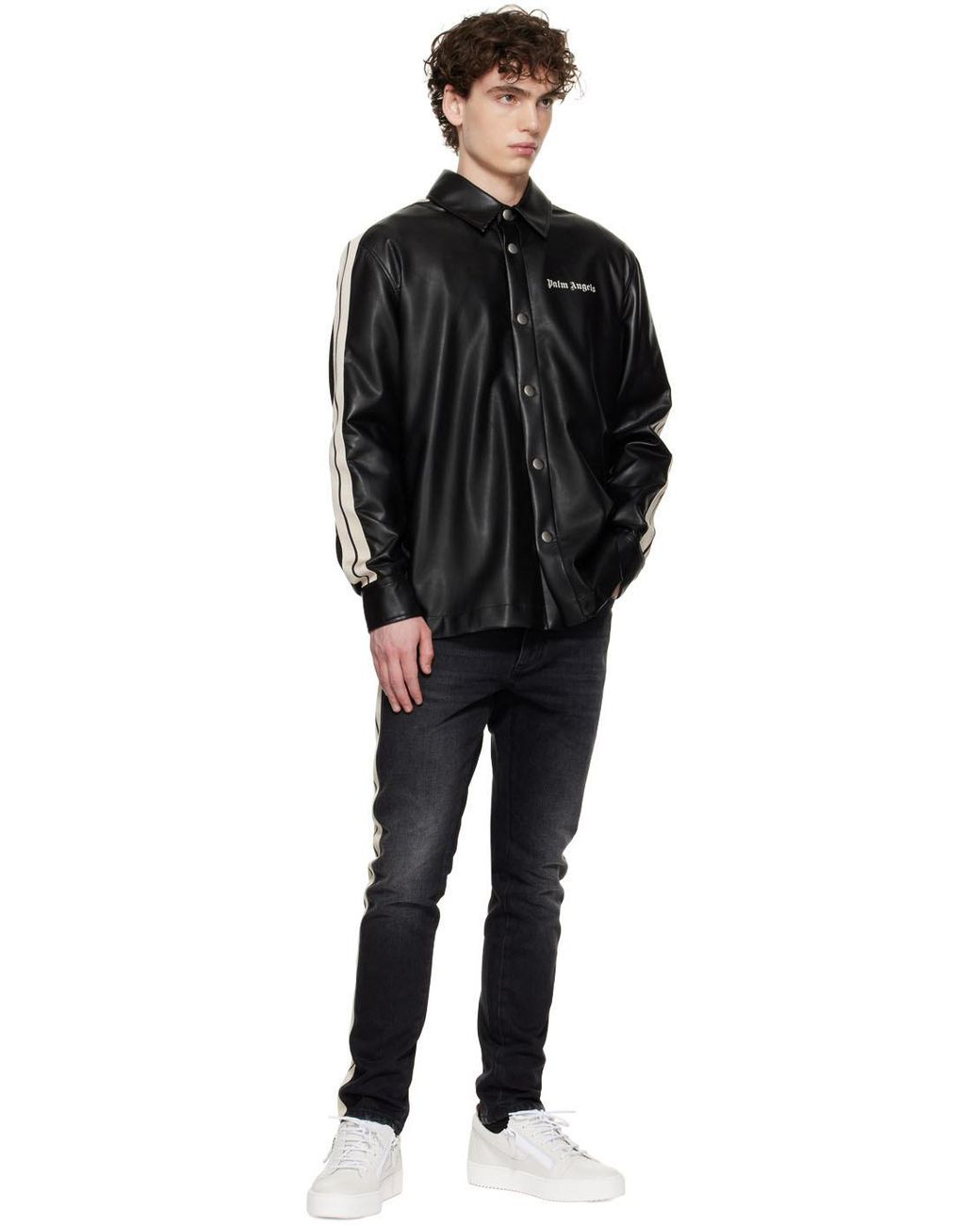 Palm Angels Black Washed Effect Slim-Fit Jeans for men