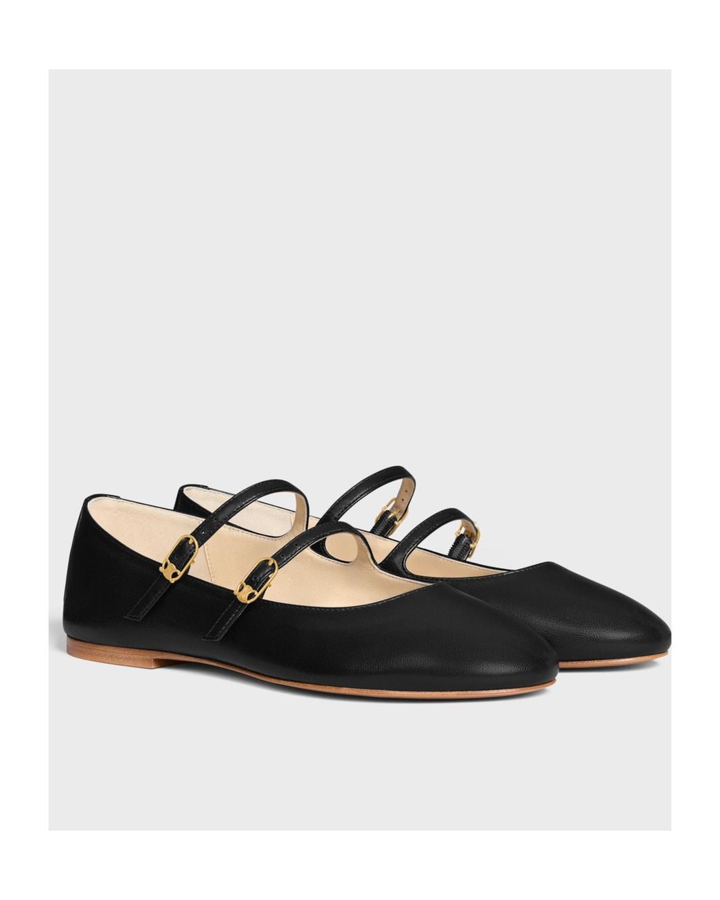 Céline Black Les Ballerines Double Strap