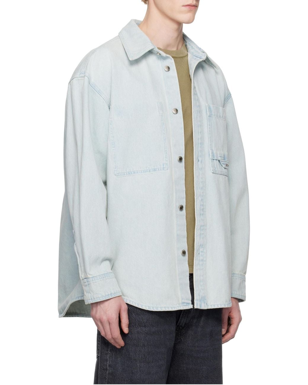 Wooyoungmi Blue Wildflower Denim Shirt for men