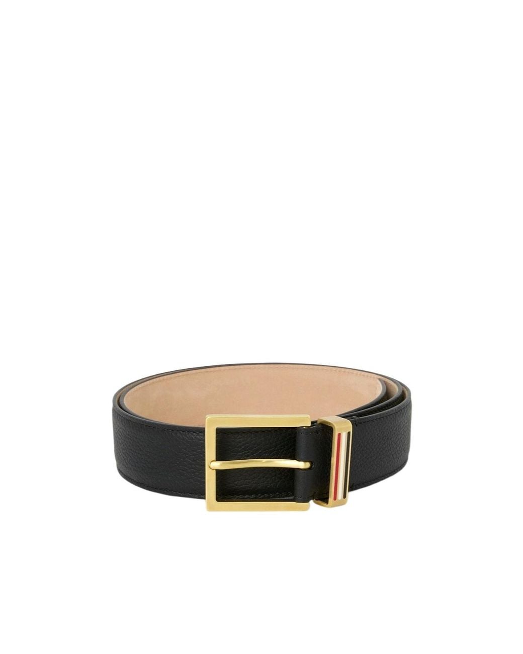 Thom Browne White Pebble-Grain Metal-Loop Belt for men