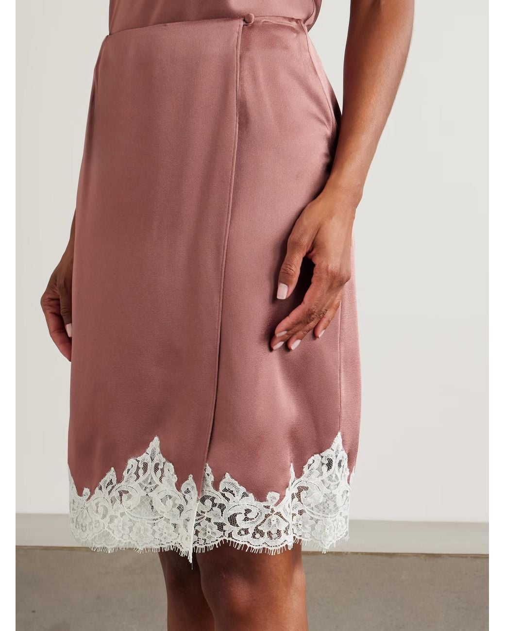 Stella McCartney Pink Lace-Trimmed Wrap Skirt
