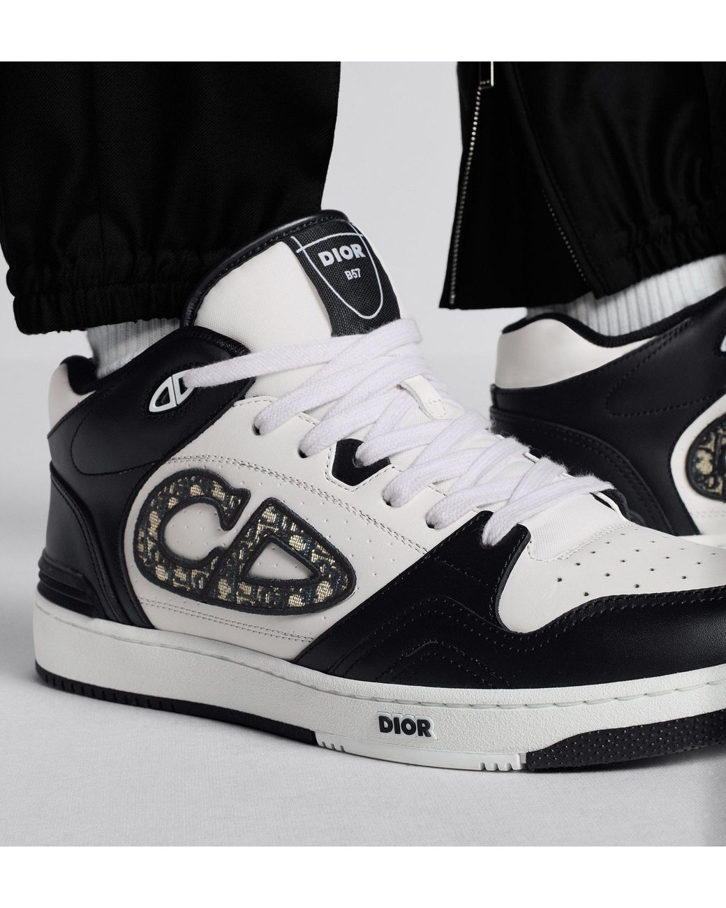 Dior White Homme B57 Mid-Top Sneakers for men