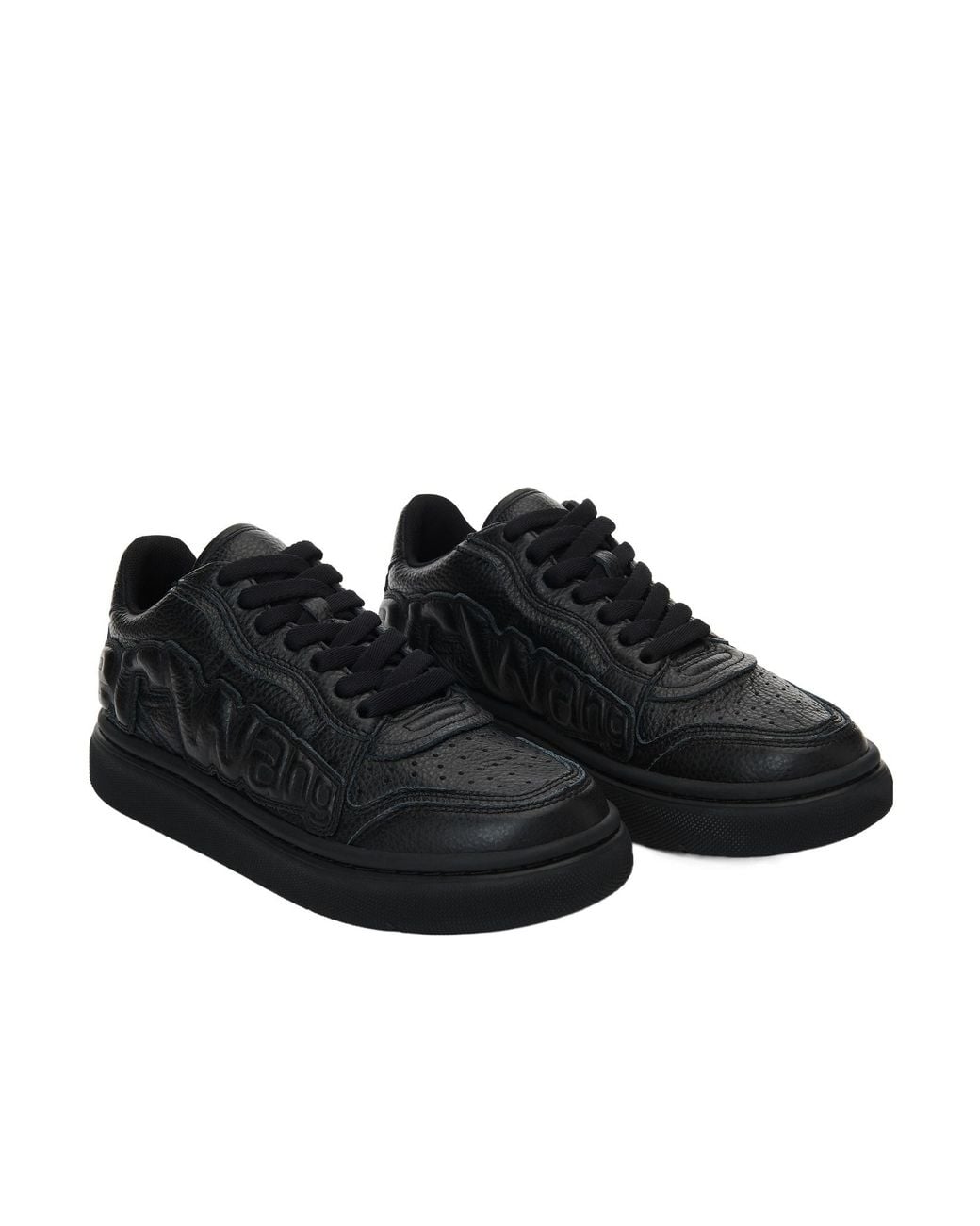 Alexander Wang Black Puff Logo Lace-Up Sneakers