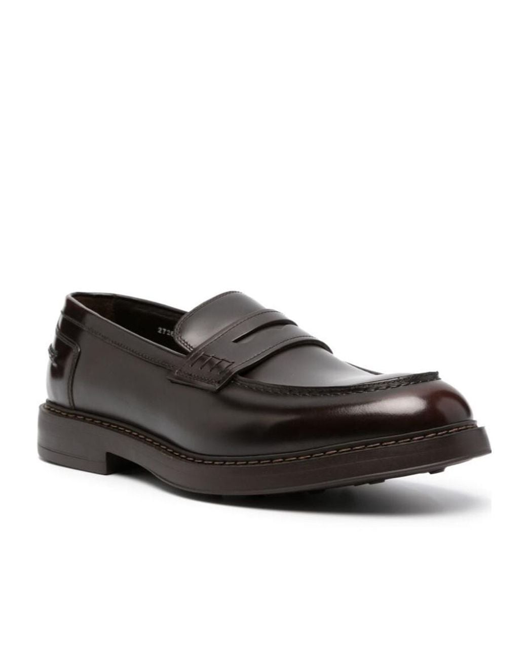 Doucal's Black High-Shine Slip-On Loafers for men