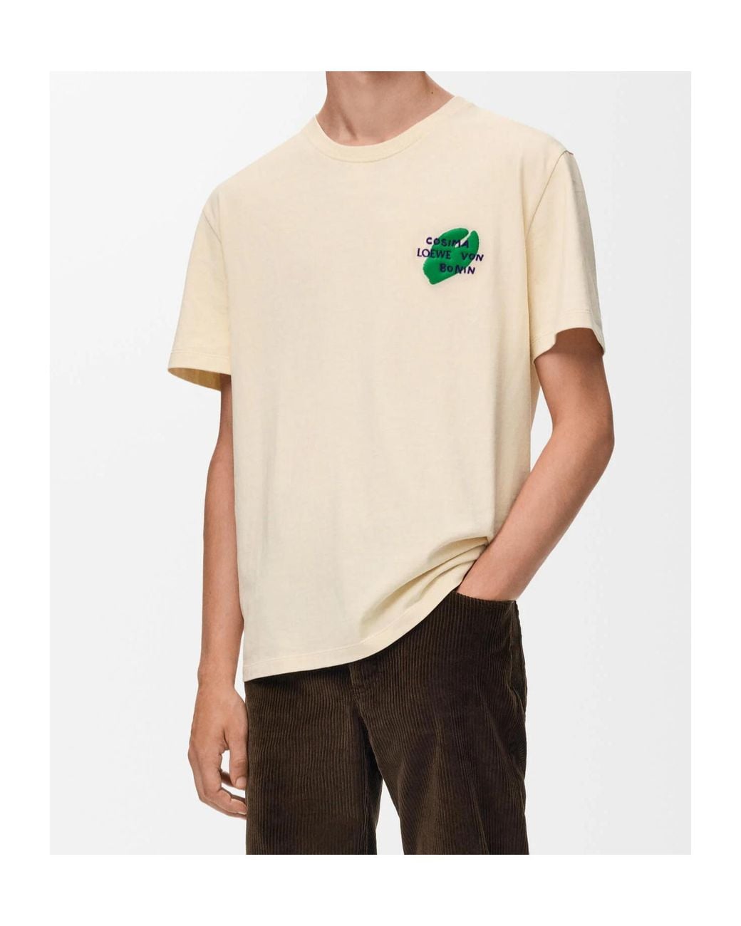 Loewe White Cosima Von Bonin Embroidered T-Shirt for men
