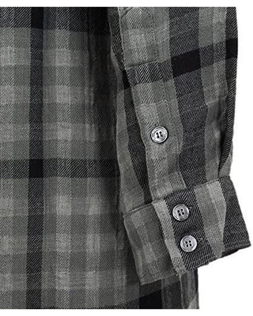 Burberry Gray Plaid Long-Sleeved Shirt