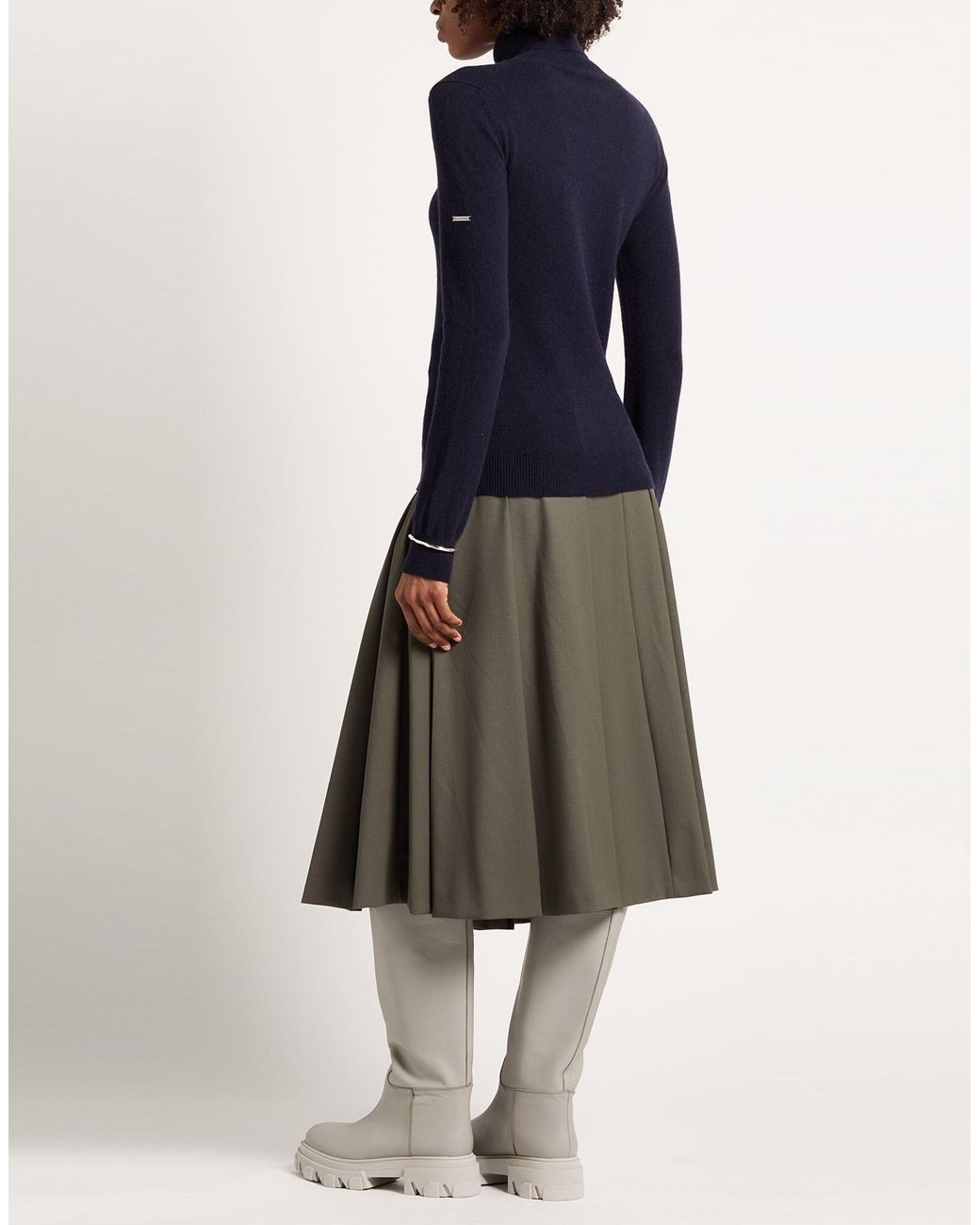 Balenciaga Blue Solid Color High-Neck Knit Sweater