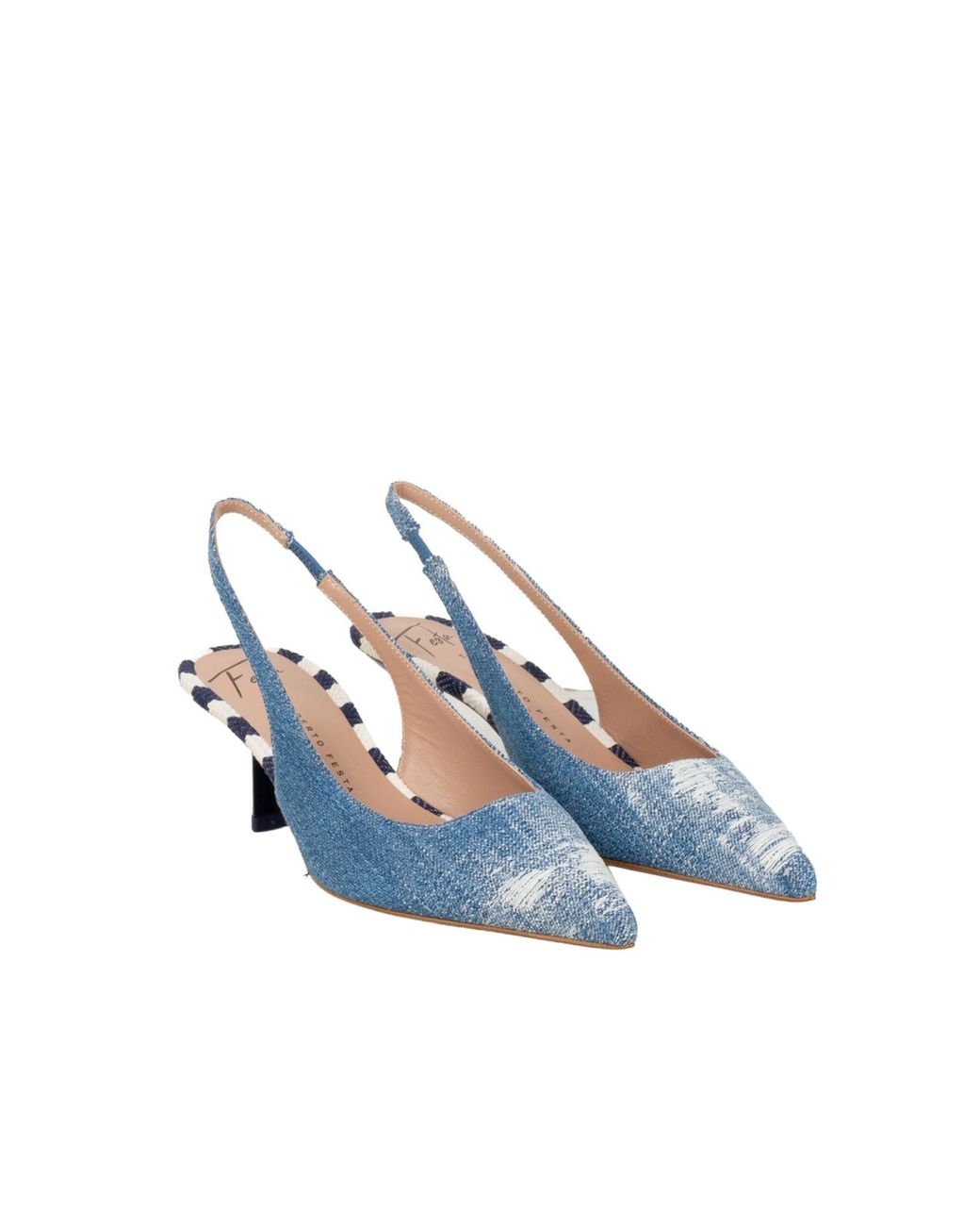 Roberto Festa Blue Dalila Slingback Pointed Toe Pumps